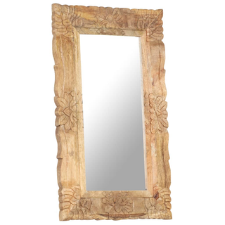 vidaXL Mirror 80x50 cm Solid Mango Wood - Giant Lobelia