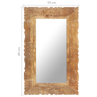 vidaXL Mirror 80x50 cm Solid Mango Wood - Giant Lobelia