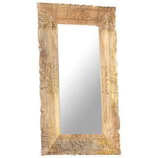 vidaXL Mirror 80x50 cm Solid Mango Wood - Giant Lobelia