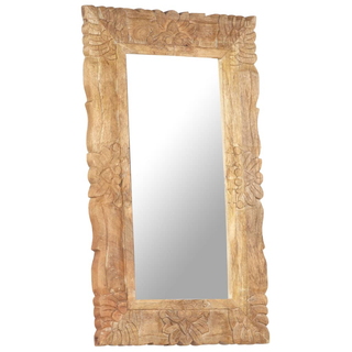 vidaXL Mirror 80x50 cm Solid Mango Wood - Giant Lobelia