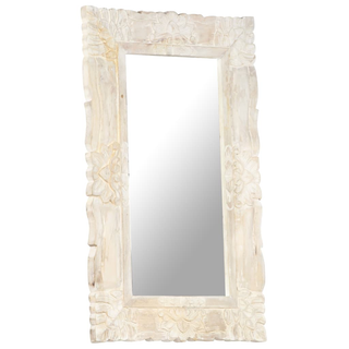 vidaXL Mirror White 80x50 cm Solid Mango Wood - Giant Lobelia