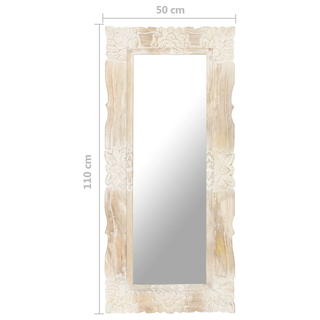 vidaXL Mirror White 110x50 cm Solid Mango Wood - Giant Lobelia