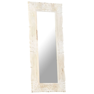 vidaXL Mirror White 110x50 cm Solid Mango Wood - Giant Lobelia