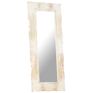 vidaXL Mirror White 110x50 cm Solid Mango Wood - Giant Lobelia