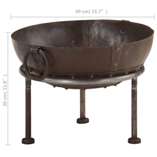 vidaXL Rustic Fire Pit Ø 40 cm Iron - Giant Lobelia