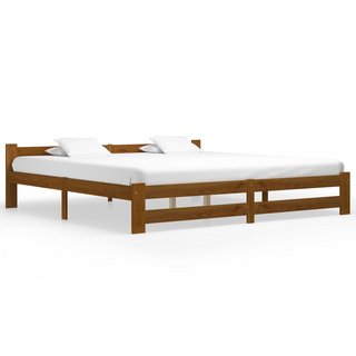 Bed Frame Honey Brown Solid Pine Wood 200x200 cm - Giant Lobelia