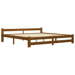 Bed Frame Honey Brown Solid Pine Wood 200x200 cm - Giant Lobelia