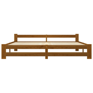 Bed Frame Honey Brown Solid Pine Wood 200x200 cm - Giant Lobelia