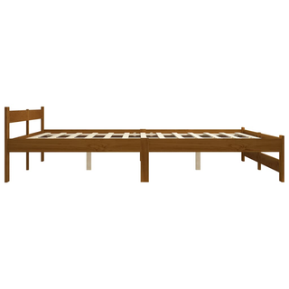 Bed Frame Honey Brown Solid Pine Wood 200x200 cm - Giant Lobelia