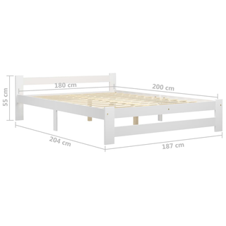 Bed Frame White Solid Pine Wood 180x200 cm - Giant Lobelia