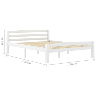 Bed Frame White Solid Pinewood 120x200 cm - Giant Lobelia