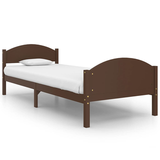 Bed Frame Dark Brown Solid Pine Wood 100x200 cm - Giant Lobelia