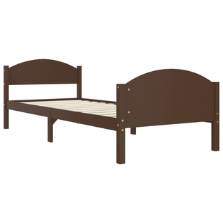 Bed Frame Dark Brown Solid Pine Wood 100x200 cm - Giant Lobelia