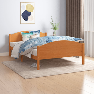 Bed Frame Honey Brown Solid Pine Wood 120x200 cm - Giant Lobelia