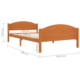 Bed Frame Honey Brown Solid Pine Wood 120x200 cm - Giant Lobelia