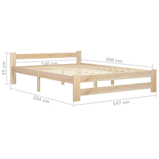 Bed Frame Solid Pine Wood 140x200 cm - Giant Lobelia