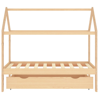 Kids Bed Frame with a Drawer Solid Pine Wood 80x160 cm - Giant Lobelia