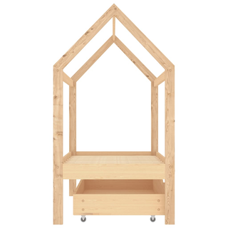 Kids Bed Frame with a Drawer Solid Pine Wood 70x140 cm - Giant Lobelia