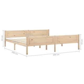 Bed Frame Solid Pinewood 200x200 cm - Giant Lobelia