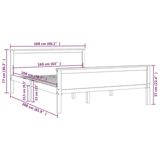 Bed Frame Solid Wood Pine 160x200 cm - Giant Lobelia