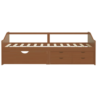 3-Seater Day Bed with Drawers Honey Brown Solid Pinewood 90x200 cm - Giant Lobelia