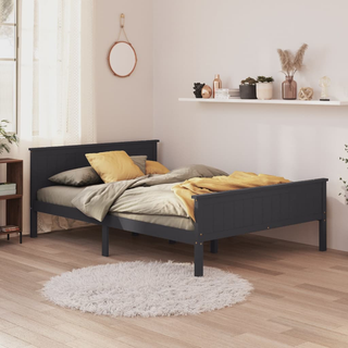 Bed Frame Grey Solid Wood Pine 140x200 cm - Giant Lobelia