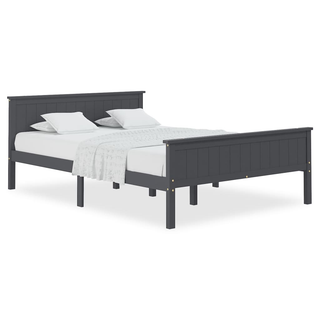 Bed Frame Grey Solid Wood Pine 140x200 cm - Giant Lobelia