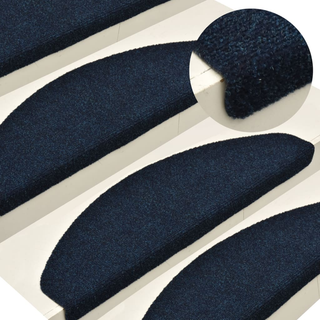 vidaXL Self-adhesive Stair Mats 15 pcs Navy 65x21x4 cm Needle Punch - Giant Lobelia