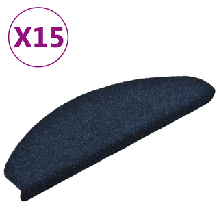 vidaXL Self-adhesive Stair Mats 15 pcs Navy 65x21x4 cm Needle Punch - Giant Lobelia