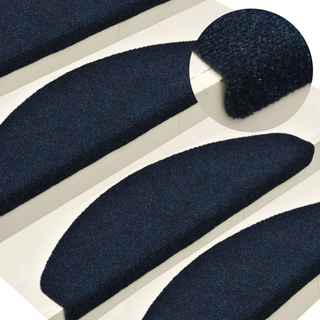 vidaXL Self-adhesive Stair Mats 15 pcs Navy 56x17x3 cm Needle Punch - Giant Lobelia