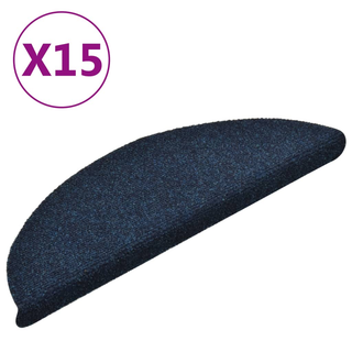 vidaXL Self-adhesive Stair Mats 15 pcs Navy 56x17x3 cm Needle Punch - Giant Lobelia