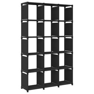 15-Cube Display Shelf Black 103x30x175.5 cm Fabric - Giant Lobelia