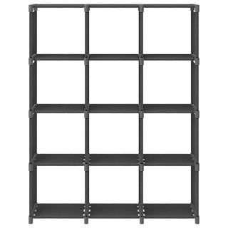 12-Cube Display Shelf Grey 103x30x141 cm Fabric - Giant Lobelia