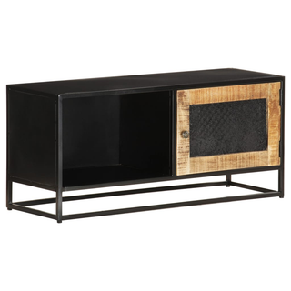 TV Cabinet 90x30x40 cm Rough Mango Wood - Giant Lobelia