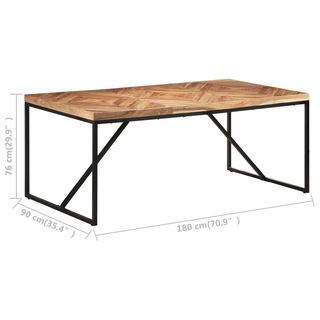 vidaXL Dining Table 180x90x76 cm Solid Acacia and Mango Wood - Giant Lobelia