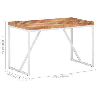 vidaXL Dining Table 120x60x76 cm Solid Acacia and Mango Wood - Giant Lobelia