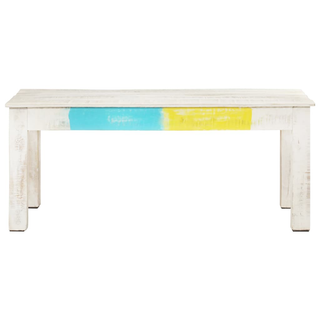 vidaXL Coffee Table White 110x60x45 cm Solid Mango Wood - Giant Lobelia