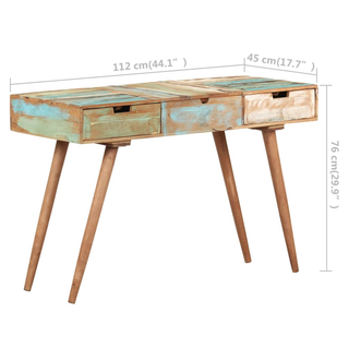 vidaXL Dressing Table with Mirror 112x45x76 cm Solid Reclaimed Wood - Giant Lobelia