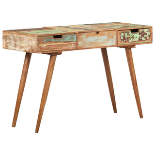 vidaXL Dressing Table with Mirror 112x45x76 cm Solid Reclaimed Wood - Giant Lobelia