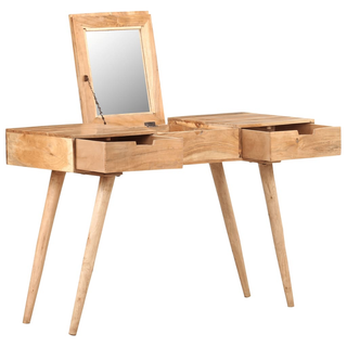 vidaXL Dressing Table with Mirror 112x45x76 cm Solid Acacia Wood - Giant Lobelia