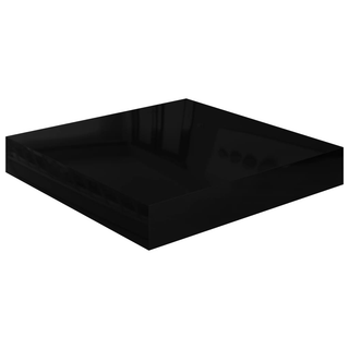 Floating Wall Shelves 4 pcs High Gloss Black 23x23.5x3.8 cm MDF - Giant Lobelia