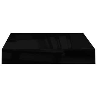 Floating Wall Shelves 4 pcs High Gloss Black 23x23.5x3.8 cm MDF - Giant Lobelia