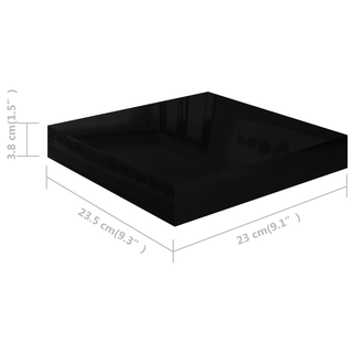 Floating Wall Shelves 4 pcs High Gloss Black 23x23.5x3.8 cm MDF - Giant Lobelia