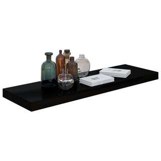 Floating Wall Shelves 4 pcs High Gloss Black 80x23.5x3.8 cm MDF - Giant Lobelia