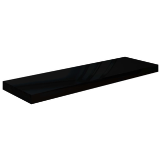 Floating Wall Shelves 4 pcs High Gloss Black 80x23.5x3.8 cm MDF - Giant Lobelia