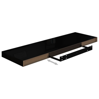 Floating Wall Shelves 4 pcs High Gloss Black 80x23.5x3.8 cm MDF - Giant Lobelia