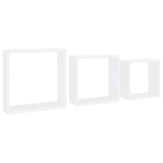 Wall Cube Shelves 3 pcs White MDF - Giant Lobelia