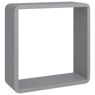 Wall Cube Shelves 3 pcs Grey MDF - Giant Lobelia