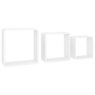 Wall Cube Shelves 3 pcs White MDF - Giant Lobelia