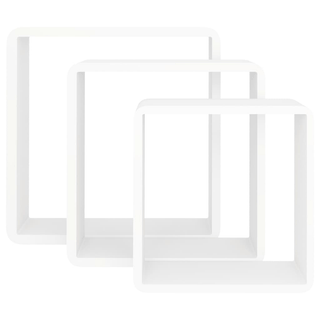 Wall Cube Shelves 3 pcs White MDF - Giant Lobelia